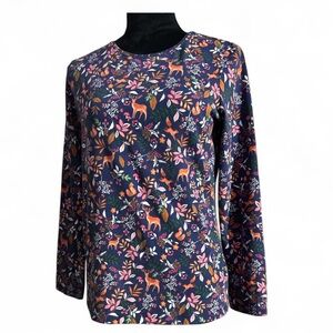 Talbots Multicolor Woodsland Floral Tee - Medium Petite